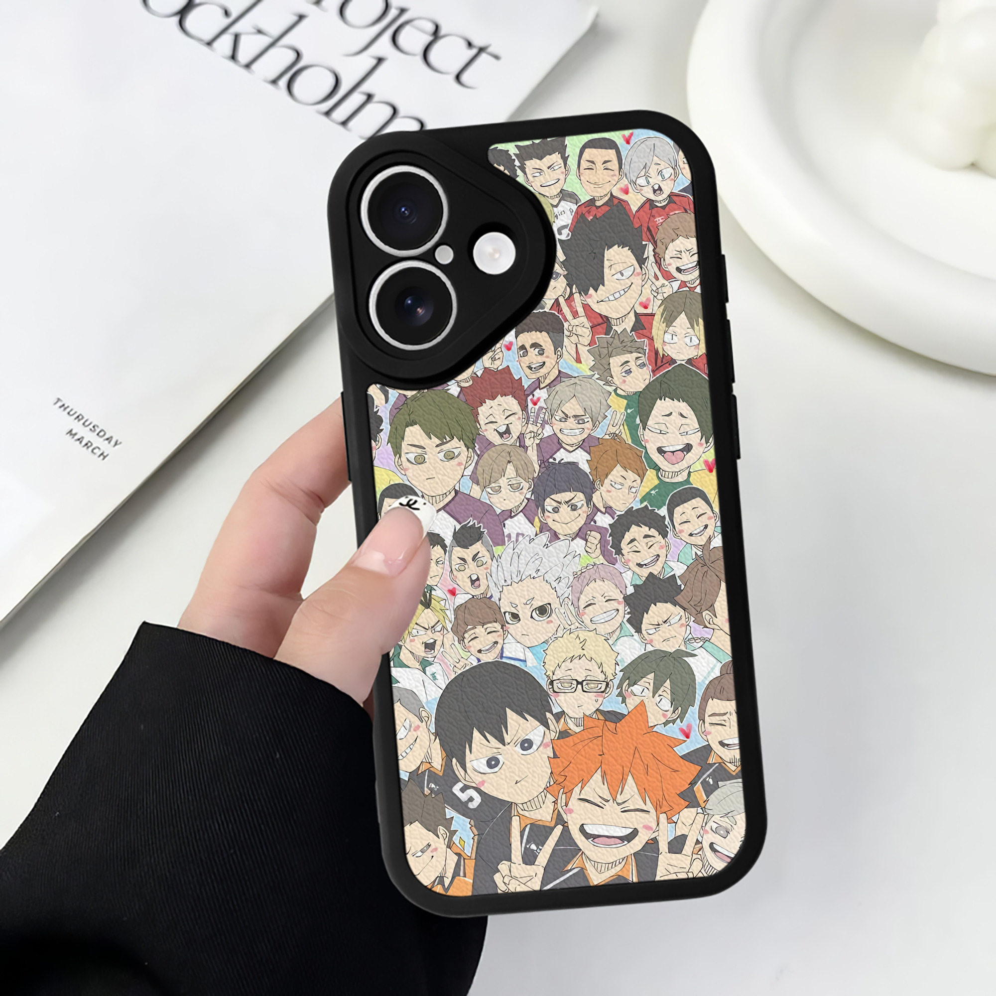 （画像用） ハイキュー!! Haikyu!! 【iPhone 16シリーズ対応】シリコンスマホケース（レザー調） 材質：シリコン